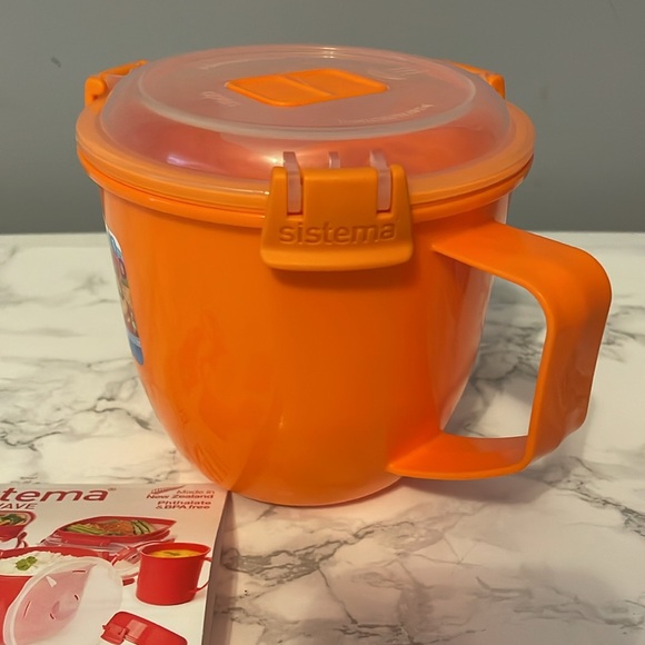 Sistema To Go Collection Soup Mug Large 30.4 oz  NWT Orange - Picture 3 of 6